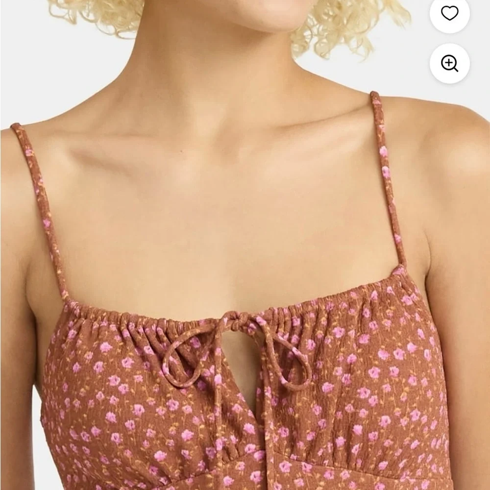 Women Floral Rust Maxi Dress size S new - Picture 3 of 7